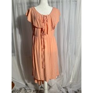 Torrid‎ Size 14 Sleeveless Summer Hi-Lo Dress in Peach Pink